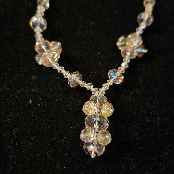 NWOT Faceted Glass Bead Smokey Topaz Necklace - Picture 1 of 8